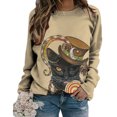 thumbnail image 2 of Hauts pour Femmes Décontractés Élégants 2023 Imprimé Halloween Manches Longues Col Rond Pull Décontracté à Capuche Costumes d'Halloween pour Femmes en Solde, 2 of 5