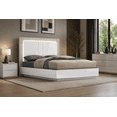thumbnail image 2 of Lit K-Living Harvey Queen en blanc et gris flanelle avec éclairage LED pour adultes, 2 of 6