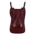 thumbnail image 4 of CHUANK Ichuanyi Blouse à Imprimé Sans Manches à Col en V pour Femmes, Décontractée, Ample, à Fermeture Éclair, 4 of 5