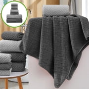 Uscallm Velvet Towel Set 8-Piece Bath Towels Washcloths Face Towels Absorbent Soft Quick-Dry Household Bathroom Towel Set for Home Gym Spa
