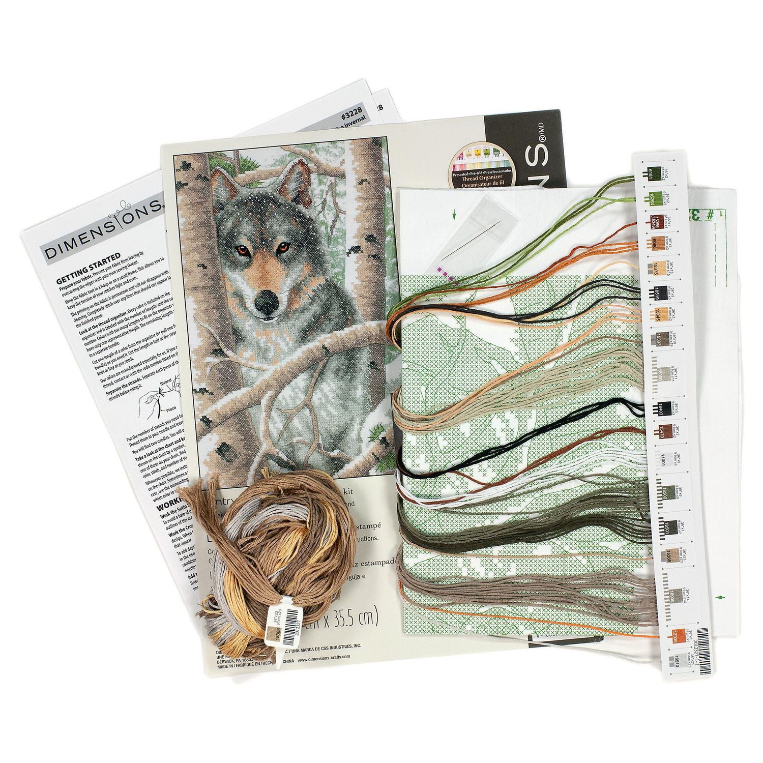 Wintry Wolf Stamped Cross Stitch Kit by Dimensions