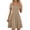 Khaki, variant on Women's Summer Square Neck Dress Cute Short Sleeve High Waist Dresses Casual A-Line Swing Ruffle Dress Light Blue, 3XL