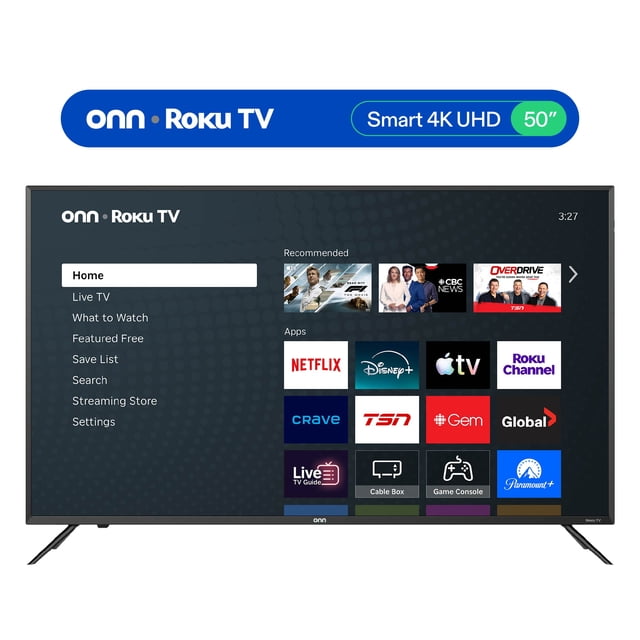 Téléviseur intelligent Roku onn 4K UHD HDR10 de 127 cm (50 po)