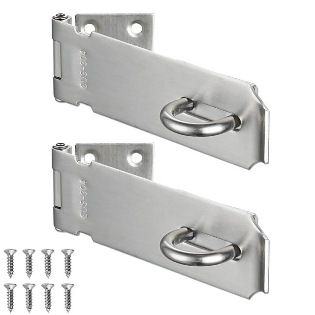 JQK Door Hasp Latch Lock 5 Inch Stainless Steel Safety Packlock Clasp Brushed Finish 2 Pack DL130-BN-P2