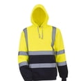 thumbnail image 1 of VEKDONE Safety Reflective Tops for Men High Visibility Work Reflective Construction Hooded Sweatshirts Waterproof Drawstring Hoodie with Pocket Yellow XL, 1 of 5