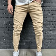 FcBaudy Full Length Pants Jeans Men's Spring And Summer Fashion Casual Sports Jeans Denim Pants Mens pants