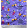 thumbnail image 1 of Soimoi Polyester Crepe Fabric Floral & Insects Clip Art Print Sewing Fabric Yard 52 Inch Wide, 1 of 3