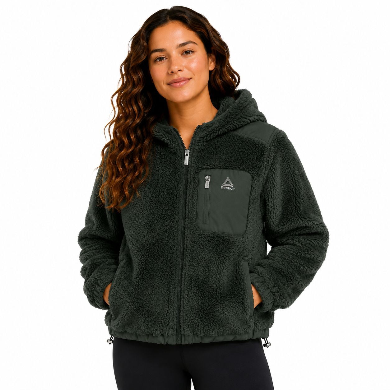Molleton à capuchon en peluche Reebok pour femmes
