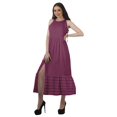 thumbnail image 3 of Moomaya Robe Imprimée Femme Fête Mariage Tenue de Fête Col Licou Robe Maxi en Rayonne, 3 of 4