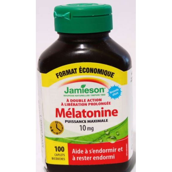 Jamieson caplets bicouches mélatonine à libération prolongée, 10 mg, 100 caplets