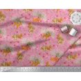 thumbnail image 2 of Soimoi Modal Satin Fabric Tree,Floral & Deer Animal Printed Fabric 1 Yard 42 Inch Wide, 2 of 3