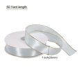 thumbnail image 2 of Unique Bargains 1 Inch 50 Yard Wide Satin Ribbon with Gold Edges Grosgrain Fabric Ribbon for Gift Wrapping, Silver, 2 of 7
