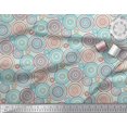 thumbnail image 3 of Soimoi Green Silk Fabric Circle Art Geometric Print Fabric by Yard 42 Inch Wide, 3 of 5