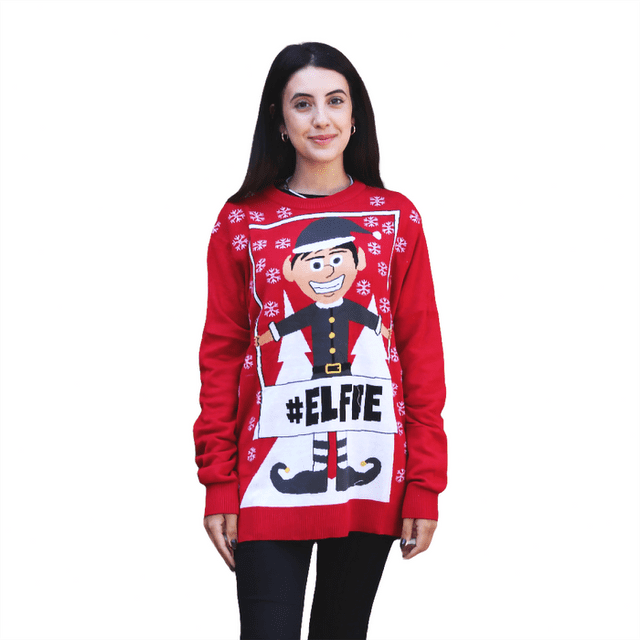 Chandail Hashtag #Elfie Chandail Ugly Christmas pour Femmes