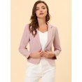 thumbnail image 3 of INSPIRE CHIC Blazer pour Femme à devant Ouvert Veste de Tailleur Courte d'Été pour le Travail TG Rose-Uni, 3 of 6