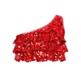thumbnail image 3 of dPois Kids Girls Crop Top with Pleated Skirt Set 2Pcs Stage Performance Costume Cheerleading Uniform Red 8, 3 of 7