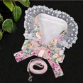 thumbnail image 5 of Dog Bowknot Harness with Leash Set For Small Medium Dogs Cat Lace Print Fashion Party, 5 of 5