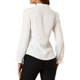 thumbnail image 3 of INSPIRE CHIC Blouse Haut à Col Montant à Volants Boutonné à Manches Longues pour Femme P Blanc, 3 of 8