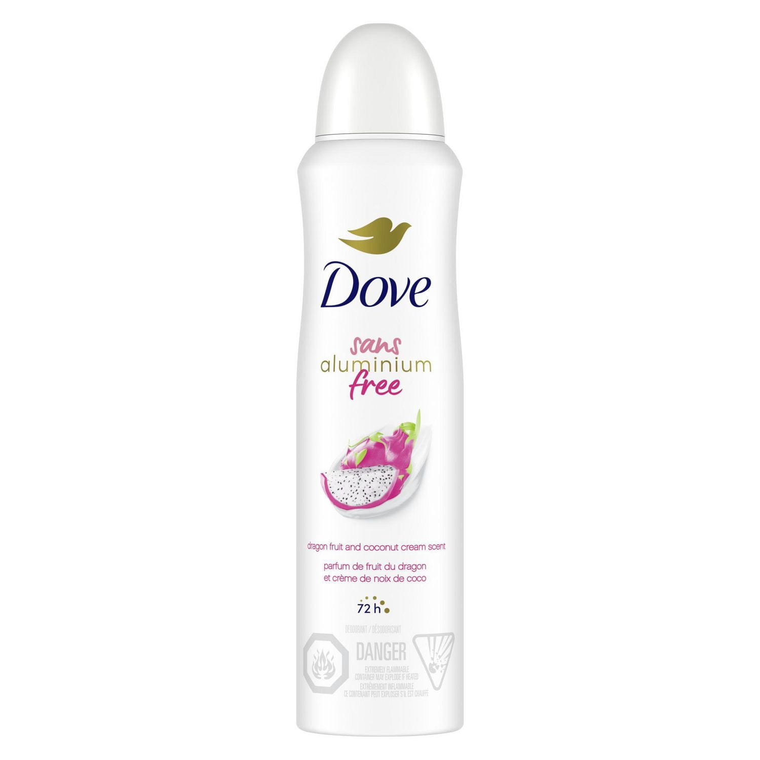 Dove Désodorisant en Vaporisateur à Sec Sans Aluminium Fruit du Dragon et Crème de Noix de Coco, 113 g