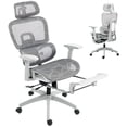 thumbnail image 1 of HOMCOM Chaise de Bureau Ergonomique en Maille, Chaise de Bureau à Dossier Haut, Gris, 1 of 10