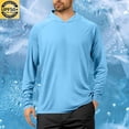 thumbnail image 2 of Men's UPF50+ Sun Protection Shirts with Hood, Quick Dry Long Sleeve Hooded Rash Guard, Athletic Running Workout Fishing Cooling Shirts, 2 of 5