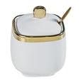 thumbnail image 1 of Wweixi Porcelain Sugar Bowl Ceramic Condiment Pot for Square Countertop Restaurant Kitchen Green White Square, 1 of 5