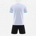 thumbnail image 4 of hengsof Ensemble de Maillot de Football à la Mode pour Enfants, Haut à Manches Courtes Col Ras du Cou, Short à Taille Élastique Tenue de Sport, Confortable Respirant Absorbant la Sueur Séchage Rapide Uniforme de Sport Deux Pièces, 4 of 4