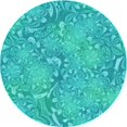 thumbnail image 1 of Ahgly Company Tapis d'Intérieur Ronds de Style Transitionnel Lavables à la Machine, Vert Turquoise Foncé, 6 Pieds Rond, 1 of 7