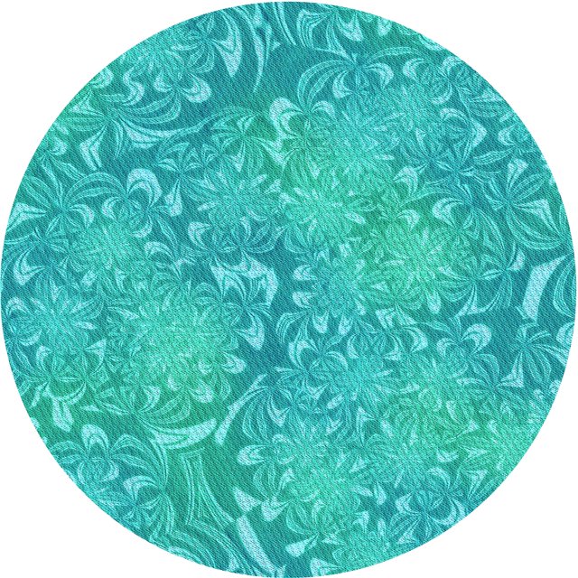 Ahgly Company Tapis d'Intérieur Ronds de Style Transitionnel Lavables à la Machine, Vert Turquoise Foncé, 6 Pieds Rond