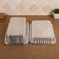 thumbnail image 2 of Langgg Lot de 10 Plats en Papier D\'aluminium Fournitures de Cuisine Accessoires Ménagers Contenant Alimentaire Plaque de Cuisson Résistant à la Chaleur Plat à Usage Unique 20*15*8cm 1Ensemble, 2 of 6