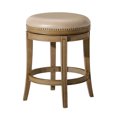thumbnail image 1 of Maven Lane Alexander Backless Counter Stool, Weathered Oak Finish w/ Avanti Bone Vegan Leather, 1 of 6