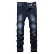 Slim Straight Jeans for Men Jeans Fashion Trend Mens Micro Elastic Slim Tie Elastic Small Straight Leg Jeans Straight Leg Jeans Men
