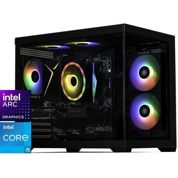 STORMCRAFT PC de Jeu SIRIUS Intel Core i5-14400F Intel Arc B570 10 Go OC ASROCK – Alimenté par IA 16 Go DDR4 RGB 3200MHz 1 To NVMe SSD 650W PSU Windows 11 Famille SI1440FBB-B57N1
