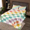 thumbnail image 2 of Erosebridal Plaid Buffalo Quilt Sets for Twin Size Bed, Rainbow Checkered Bed Set, Rectangle Room Decor, 2 of 5