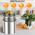 thumbnail image 2 of Grusce Ensemble de Mini Friteuse en Acier Inoxydable Résistant à la Chaleur avec Poignée Détachable Passe au Lave-Vaisselle Filtre à Huile Non Revêtu Pot Friteuse avec Bonne Conductivité Thermique pour Cuisine, 2 of 8