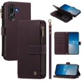 thumbnail image 1 of Samsung Galaxy M56 Wallet Cover with Zipper Pocket, Purple, 1 of 6