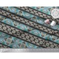 thumbnail image 3 of Soimoi Noir Poly Georgette Tissu Stripe, Insecte & Floral Kaléidoscope Tissu Imprimé 1 Yard 52 Inch Wide, 3 of 3
