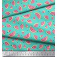 thumbnail image 3 of Soimoi Poly Georgette Fabric Seeds & Watermelon Fruits Print Fabric by Yard 52 Inch Wide, 3 of 3