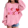 thumbnail image 1 of FAOWME Chandail en Molleton Graphique pour Filles Col Rond Manches Longues Mignon Épaule Tombante Chandail Rose 6-7 Ans, 1 of 6