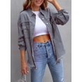 thumbnail image 1 of SEARIPE Veste en Denim Décontractée pour Femmes Ourlet Effiloché Déchirée Veste en Jean à Manches Longues avec Poches Rose m, 1 of 5