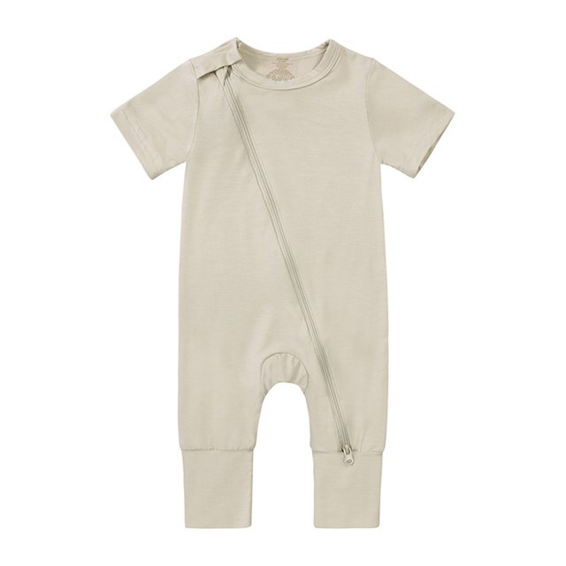 2025 Cotton 3 Month Boy Button Up Rompers Footless Pajamas Zipper Patriotic Clothes Short Sleeve Sleeper