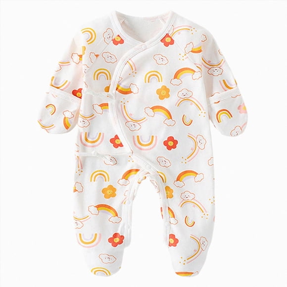 Zshosam Vêtements Fille Hiver Fille Tricot Manches Longues Barboteuse Encolure Ronde Fermeture à Boutons-Pression Confortable Automne Printemps Barboteuse à Boutons Taille 1 3 Mois,(Multicolore 1-3 Mois)
