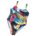 thumbnail image 4 of Maillot de Bain Imprimé Taille Ajourée Femmes Maillot de Bain Imprimé Femmes Grande Taille Polyester Tenue de Plage, Coloré, TG, 4 of 6