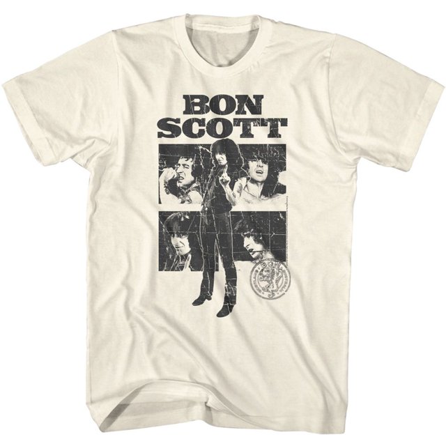 Bon Scott AC/DC T-Shirt pour Adulte Collage Naturel