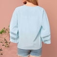 thumbnail image 4 of Timegard Hauts pour Femmes Col en V Manches 3/4 Chiffon Léger Ample Décontracté Fluide Haut Blouse Plage, 4 of 5