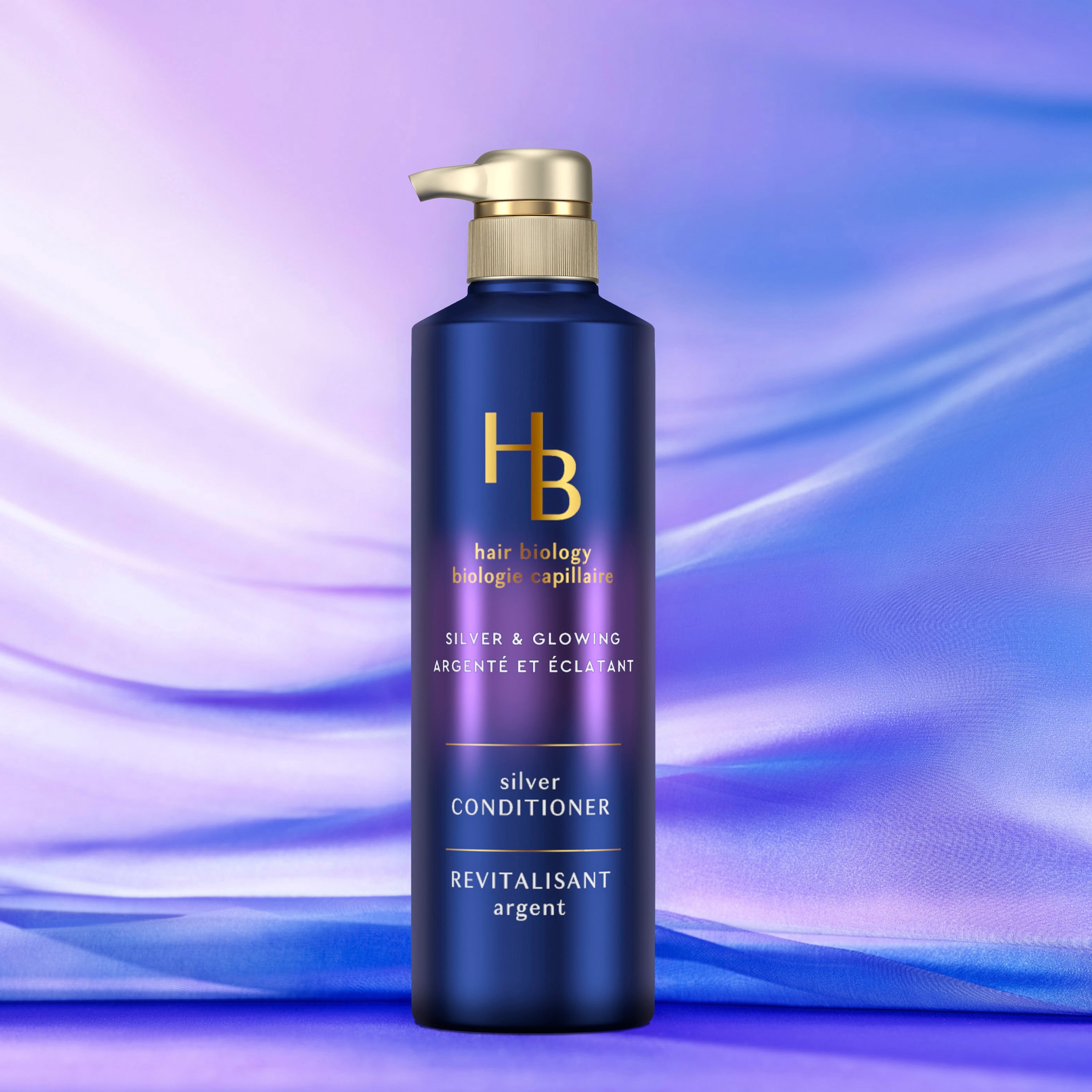 Hair Biology Purple Conditioner, Silver Conditioner, for Gray or Blonde Brassy Colour Treated Hair, Fights Brassiness and Replenishes, 380 mL