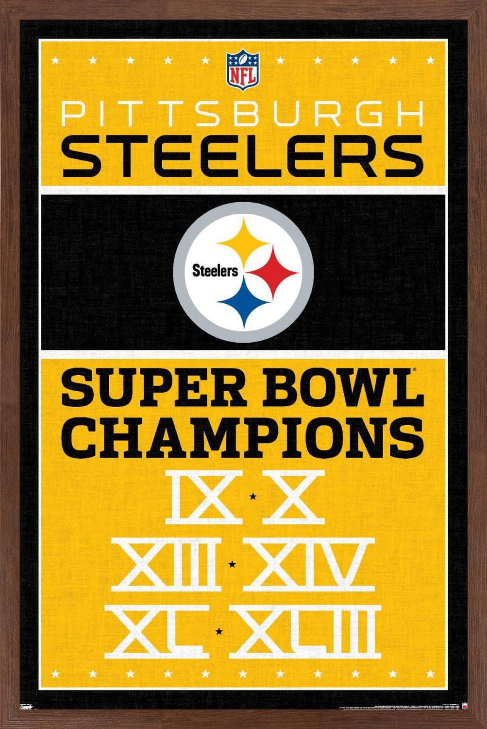NFL Pittsburgh Steelers - Champions 13 Wall Poster, 22.375" x 34"