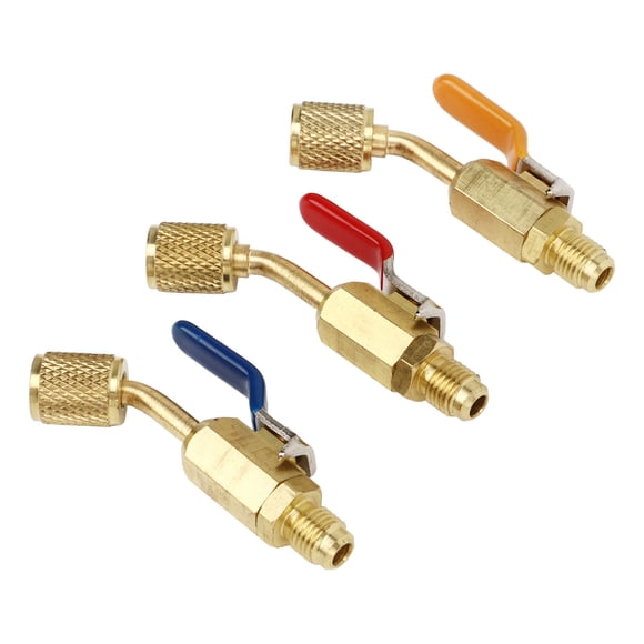 Valve à Bille de Réfrigérant, Connexion Facile Haute Valve à Bille de Climatisation 6 Pcs Faible Perméabilité pour Tuyaux de Charge de Réfrigération R410A R134A