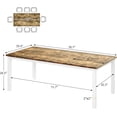 thumbnail image 2 of BeesClover Dining Table for 6-8 Person Farmhouse Large Rectangular Kitchen Tables Mid-Century Modern Kitchen Table with Sturdy Metal Legs for Small Kitchens, Dining Office Areas, 2 of 5