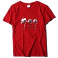 thumbnail image 3 of Qertyioot Femmes Noël Vin Verre Imprimé Manches Courtes T-shirt Décontracté Col Rond Pulls Hauts, 3 of 4